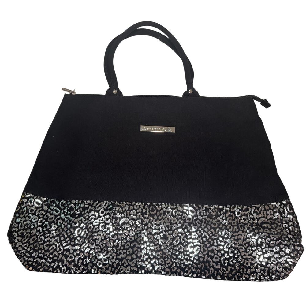 Bath & body Works Black and Silver Leopard Print Tote Bag NWT